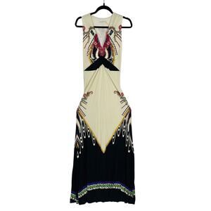 ETRO Jersey Maxi Dress Floral Geometric Multi Color Goddess Print 42/6 NWT $2080
